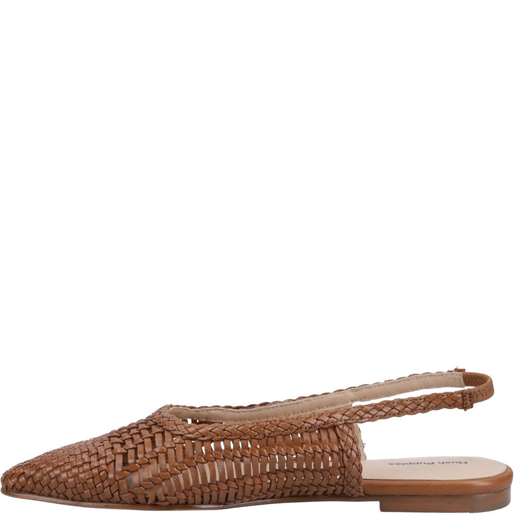 Ballerinas Tan Hush Puppies Dalia Woven Slingback Ballerinas