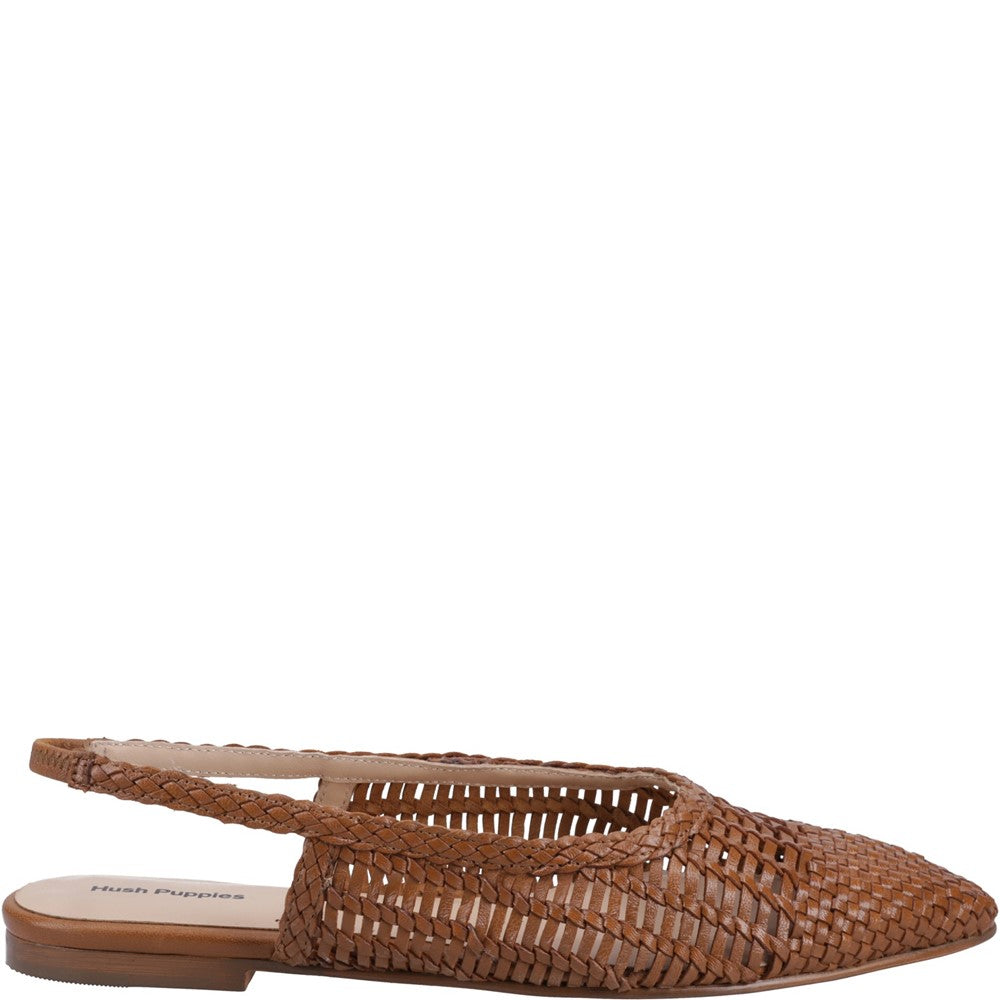 Ballerinas Tan Hush Puppies Dalia Woven Slingback Ballerinas