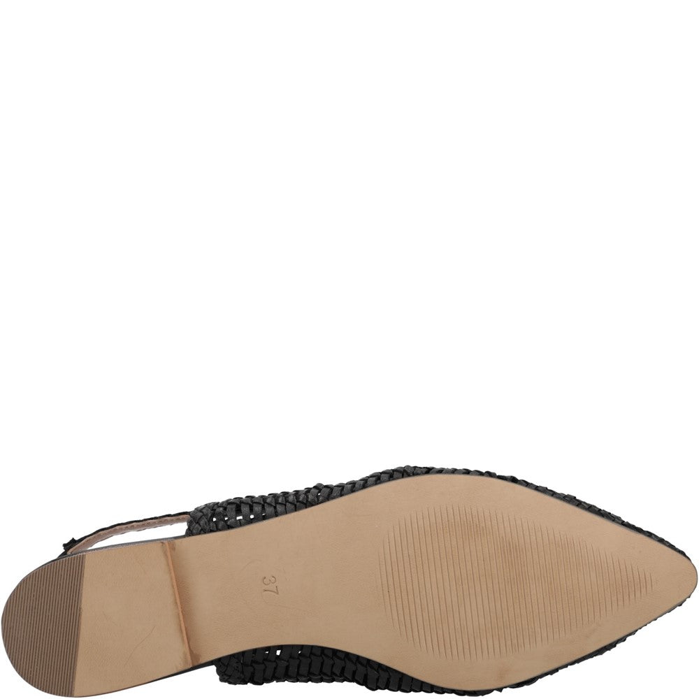 Ballerinas Black Hush Puppies Dalia Woven Slingback Ballerinas