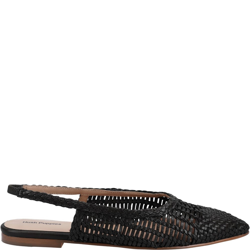Ballerinas Black Hush Puppies Dalia Woven Slingback Ballerinas
