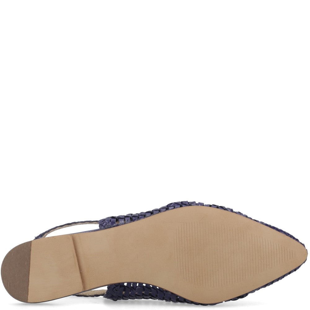 Ballerinas Navy Hush Puppies Dalia Woven Slingback Ballerinas