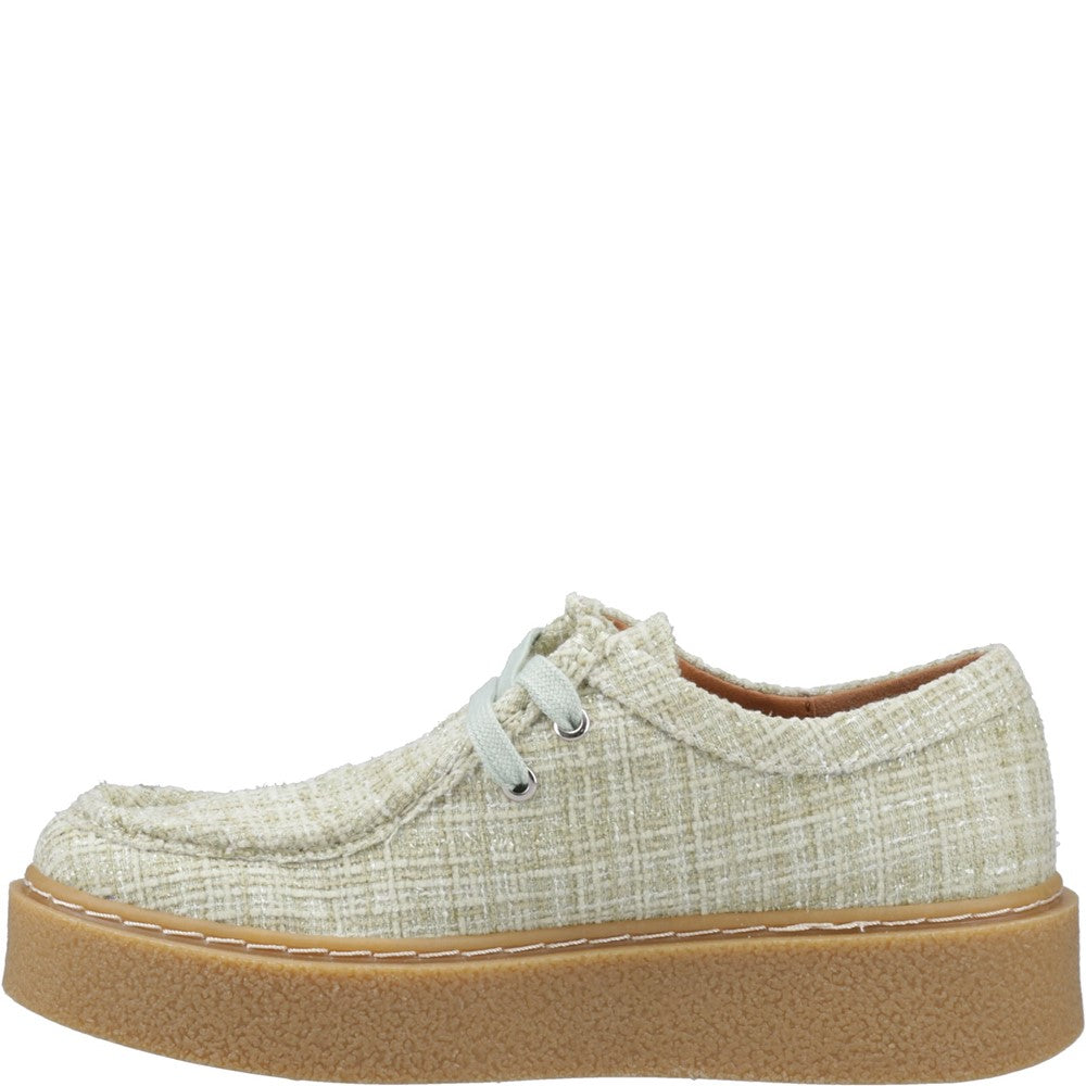Lace Ladies Shoes Mint Hush Puppies Bridie Textile Mocc Toe