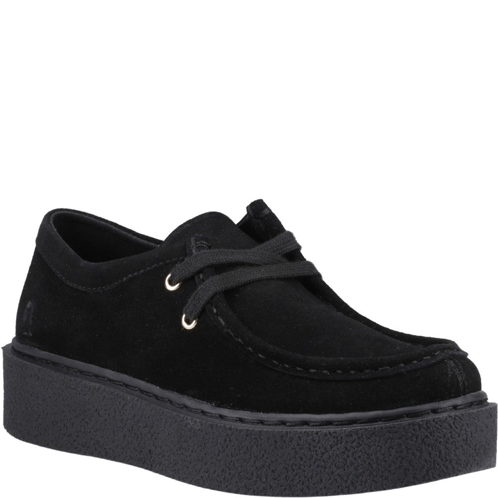 Lace Ladies Shoes Black Hush Puppies Bridie Suede Mocc Toe