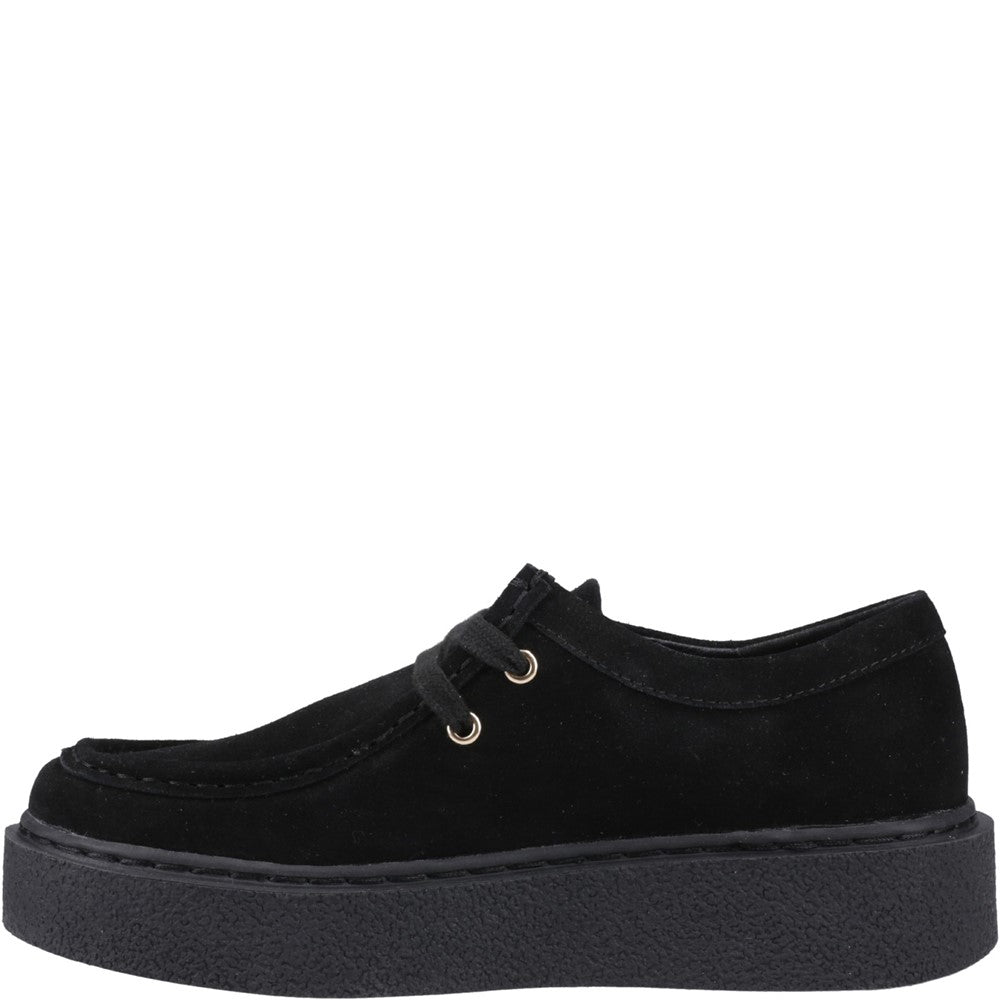 Lace Ladies Shoes Black Hush Puppies Bridie Suede Mocc Toe