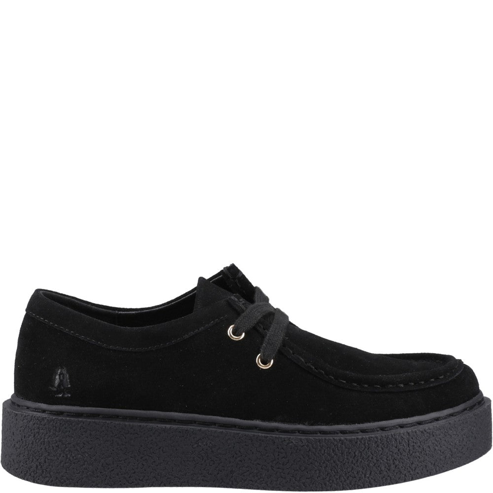 Lace Ladies Shoes Black Hush Puppies Bridie Suede Mocc Toe
