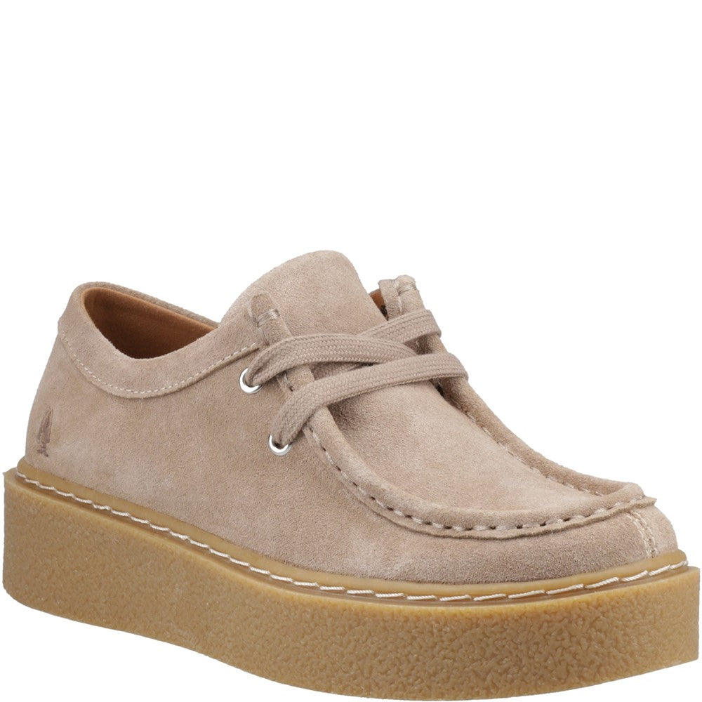 Lace Ladies Shoes Taupe Hush Puppies Bridie Suede Mocc Toe