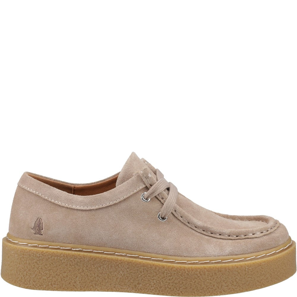 Lace Ladies Shoes Taupe Hush Puppies Bridie Suede Mocc Toe