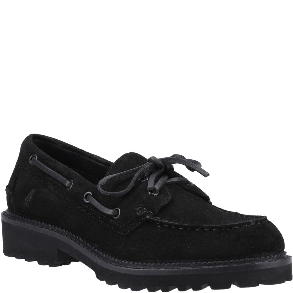 Lace Ladies Shoes Black Hush Puppies Geri Loafer