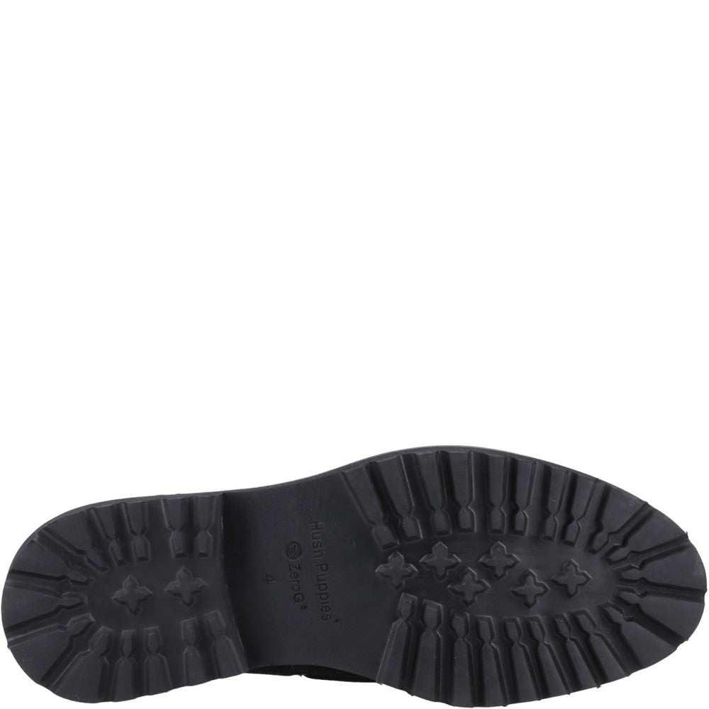 Lace Ladies Shoes Black Hush Puppies Geri Loafer