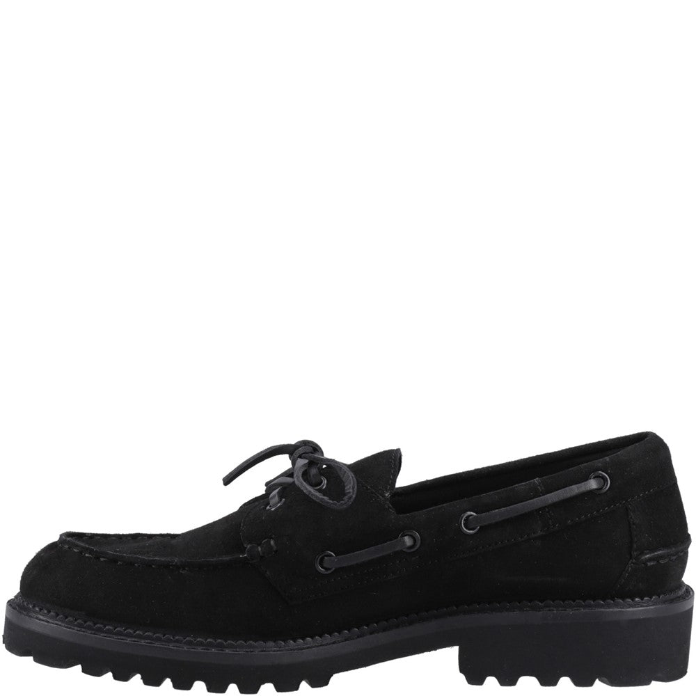 Lace Ladies Shoes Black Hush Puppies Geri Loafer