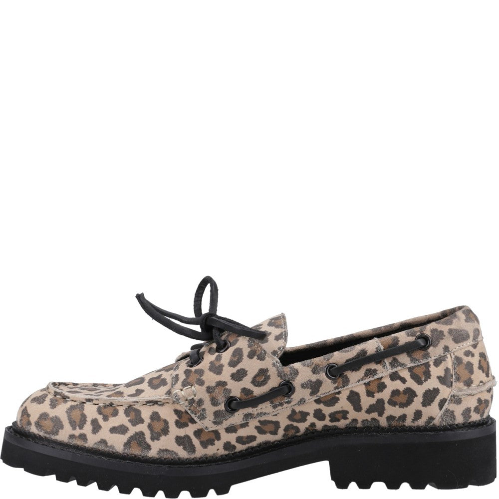 Lace Ladies Shoes Leopard Hush Puppies Geri Loafer