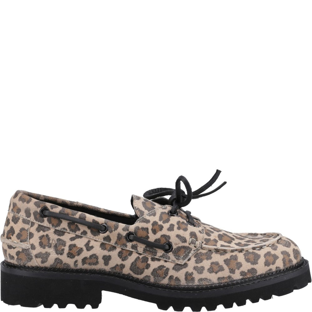 Lace Ladies Shoes Leopard Hush Puppies Geri Loafer