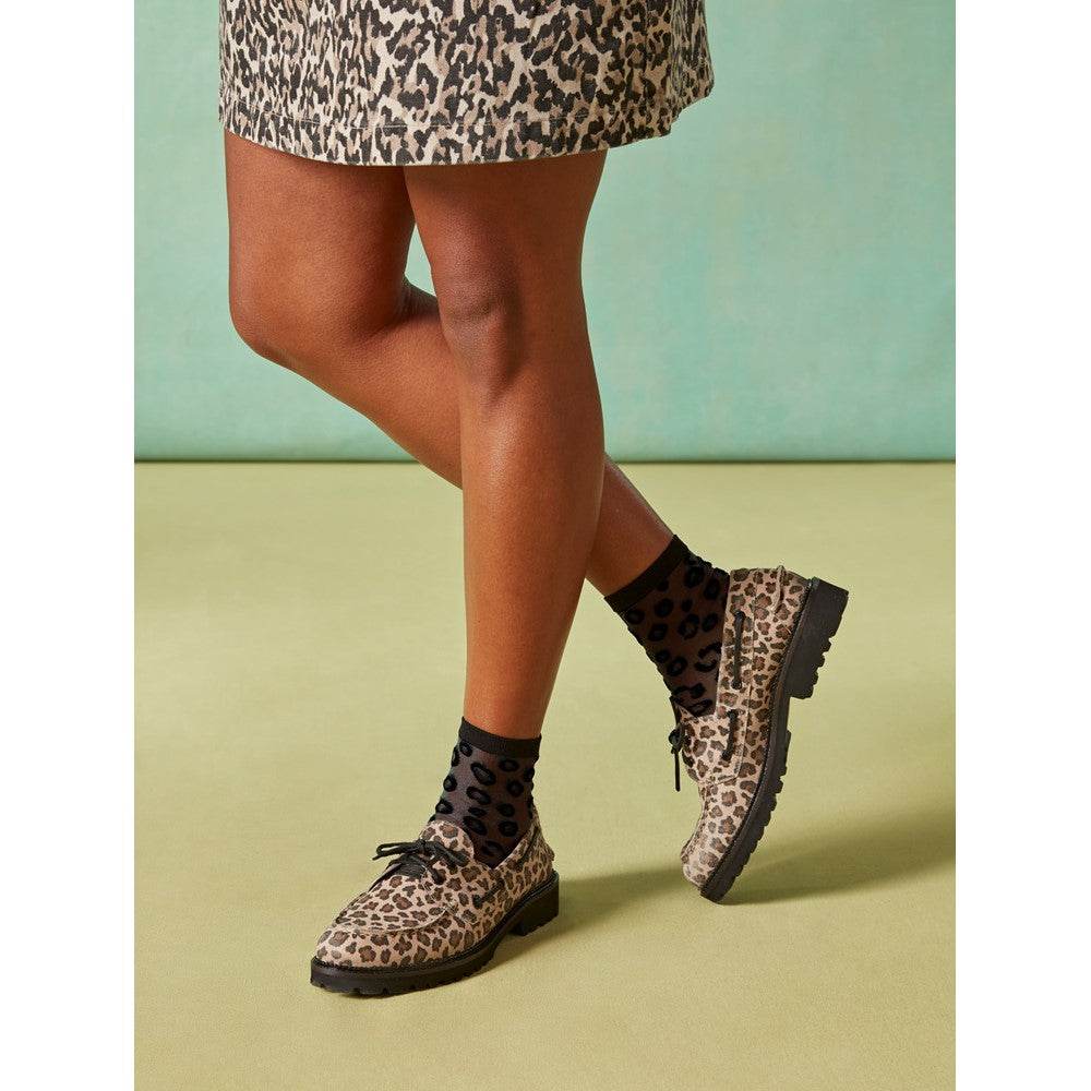 Lace Ladies Shoes Leopard Hush Puppies Geri Loafer
