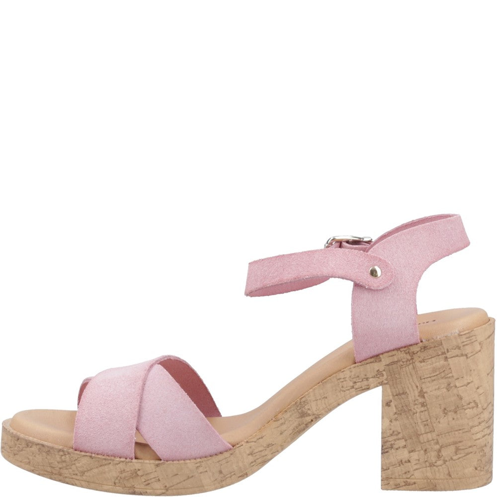 Ladies Heeled Sandals Blush Hush Puppies Georgia Cork Sandal