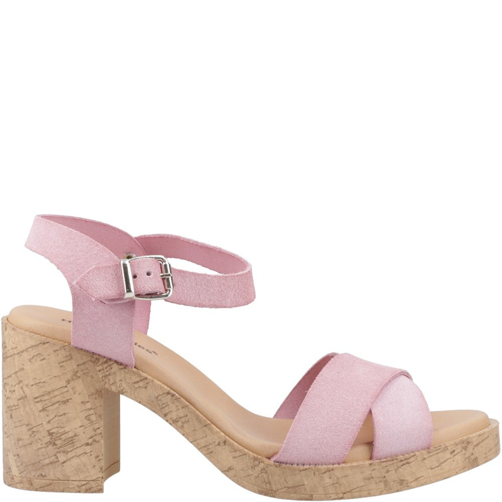Ladies Heeled Sandals Blush Hush Puppies Georgia Cork Sandal