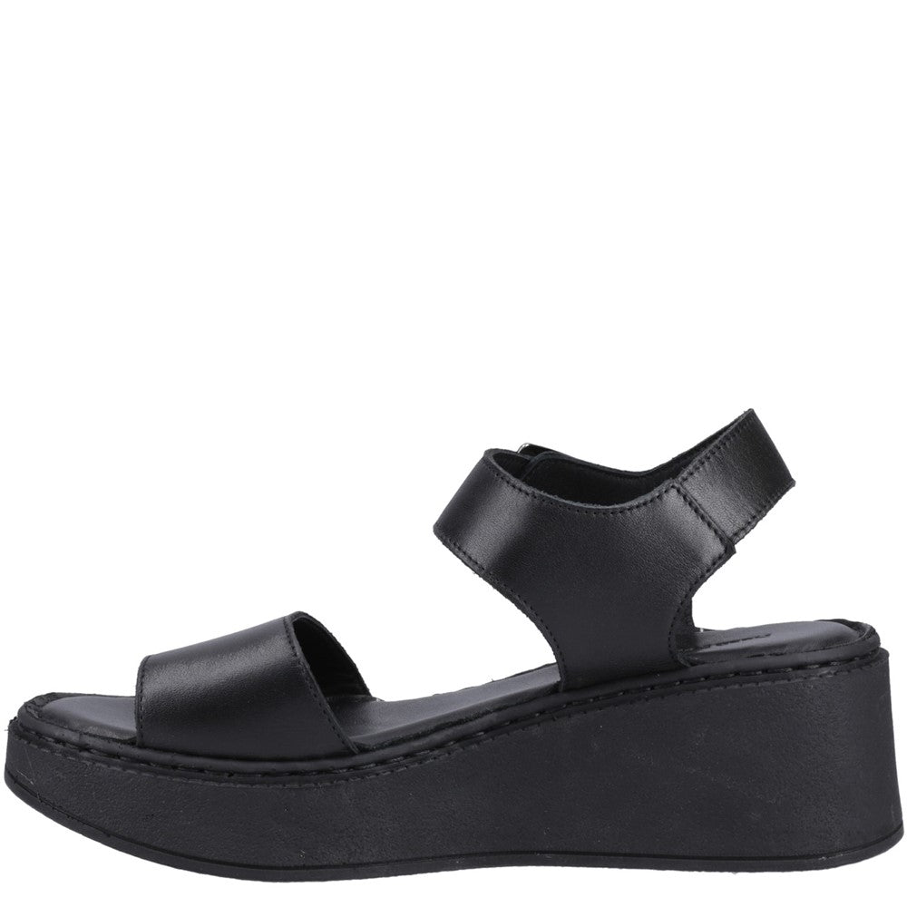 Ladies Heeled Sandals Black Hush Puppies Beatrix Wedge Sandal