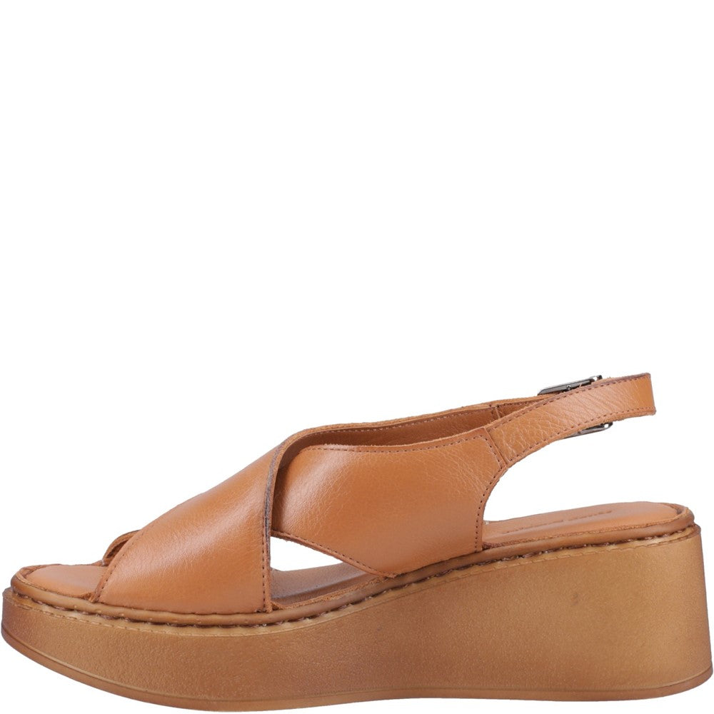 Ladies Heeled Sandals Tan Hush Puppies Bex Wedge Sandal