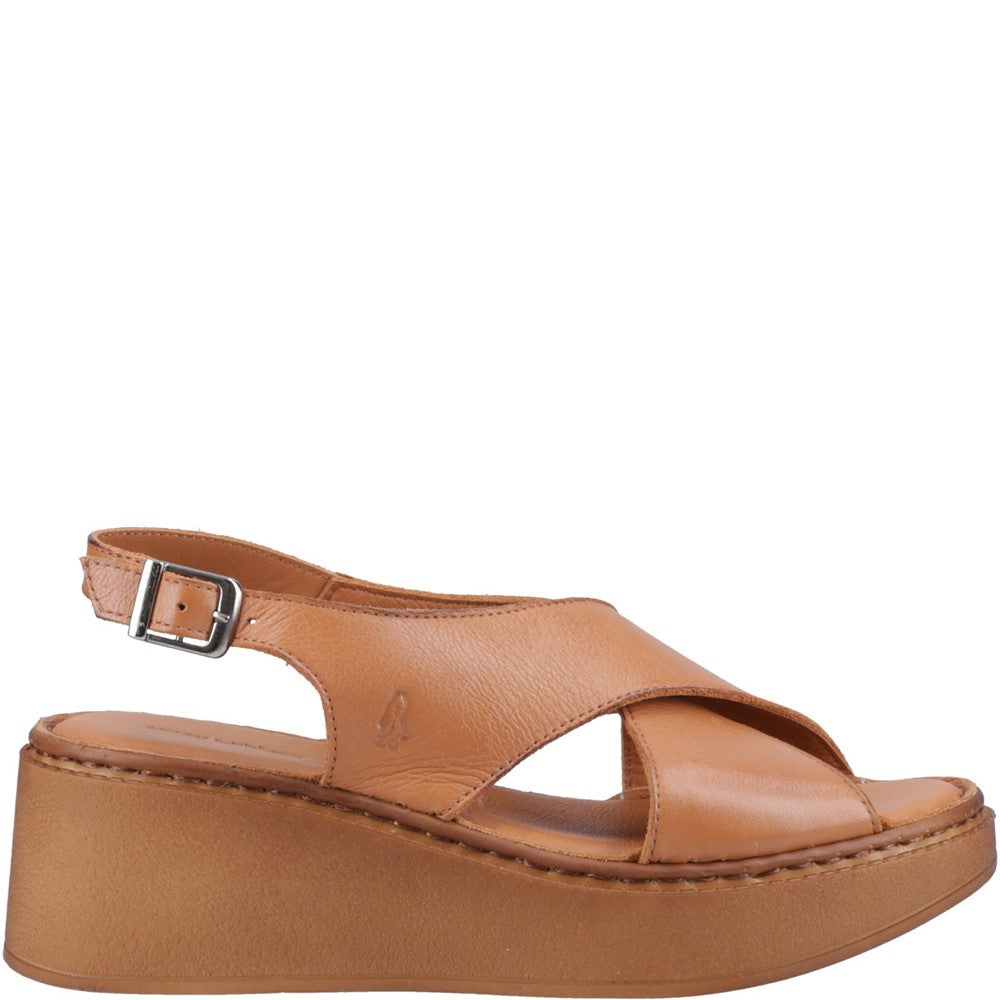 Ladies Heeled Sandals Tan Hush Puppies Bex Wedge Sandal