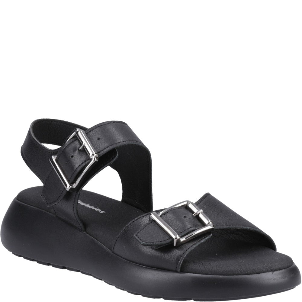 Sandal Ladies Summer Black Hush Puppies Alison Buckle Sandal