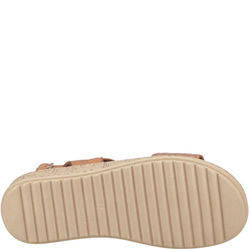 Sandal Ladies Summer Tan Hush Puppies Ebony Woven Sandal