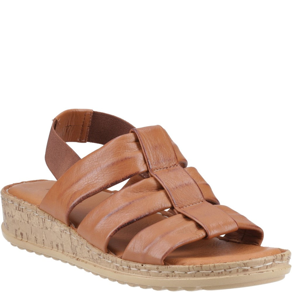 Sandal Ladies Summer Tan Hush Puppies Eden Wide Fit Sandal
