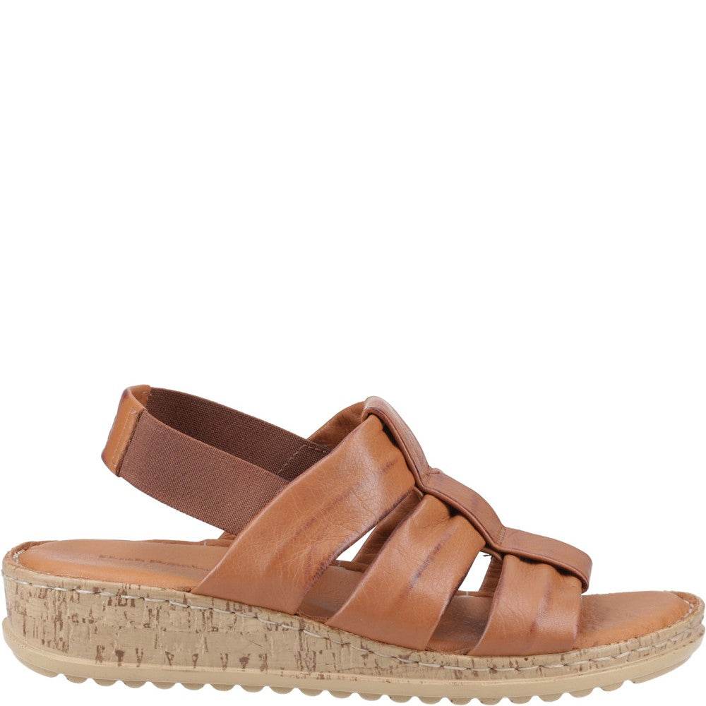 Sandal Ladies Summer Tan Hush Puppies Eden Wide Fit Sandal