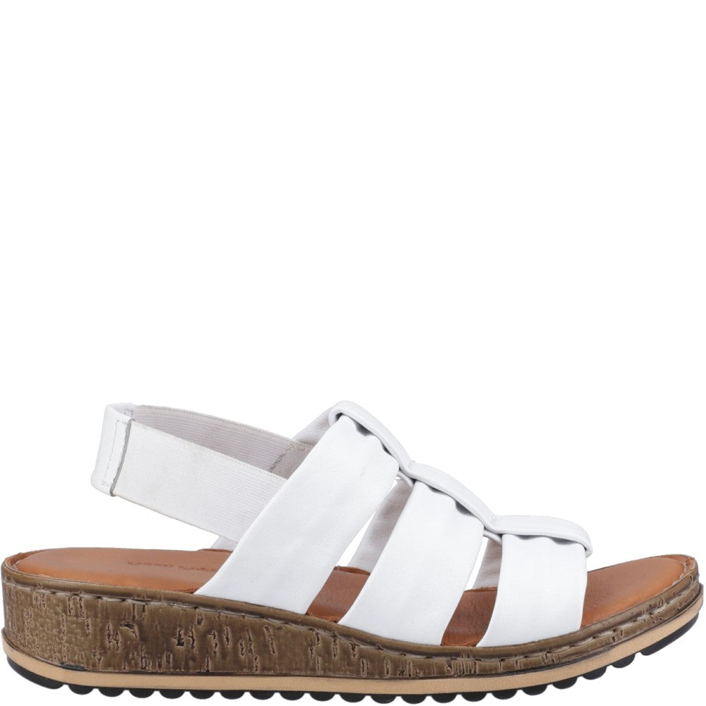 Sandal Ladies Summer White Hush Puppies Eden Wide Fit Sandal