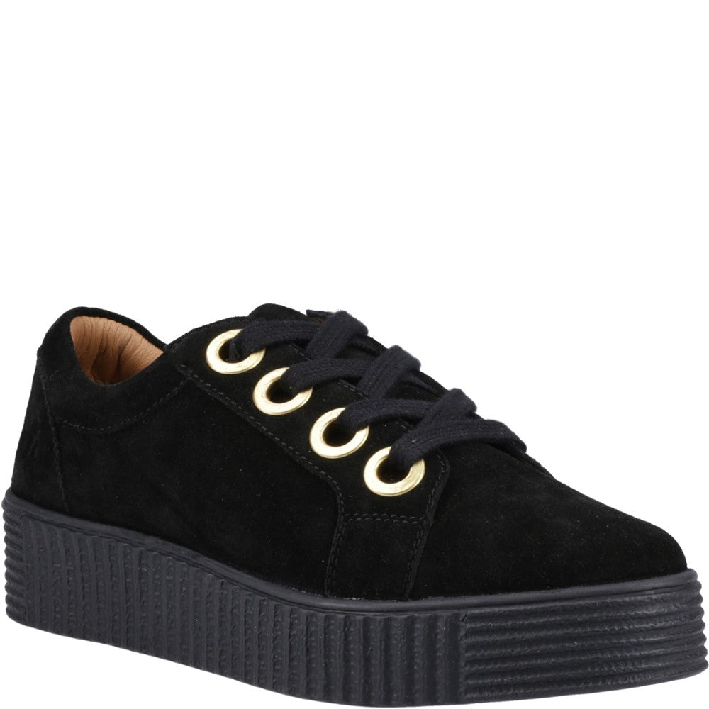 Shoe Ladies Summer Black Hush Puppies Tamsin Suede Trainer