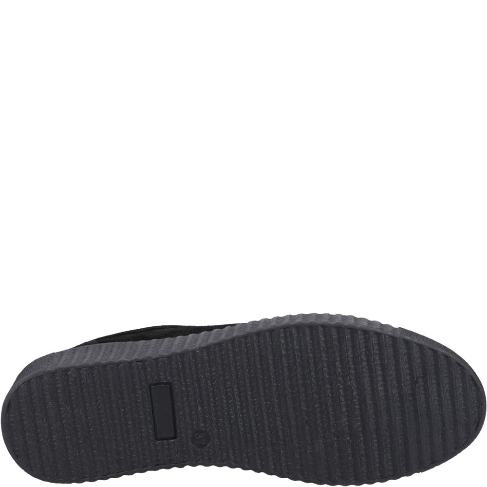 Shoe Ladies Summer Black Hush Puppies Tamsin Suede Trainer