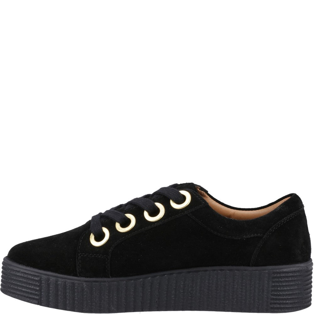 Shoe Ladies Summer Black Hush Puppies Tamsin Suede Trainer