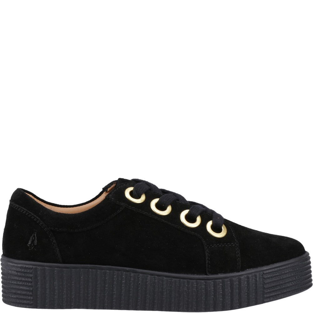 Shoe Ladies Summer Black Hush Puppies Tamsin Suede Trainer