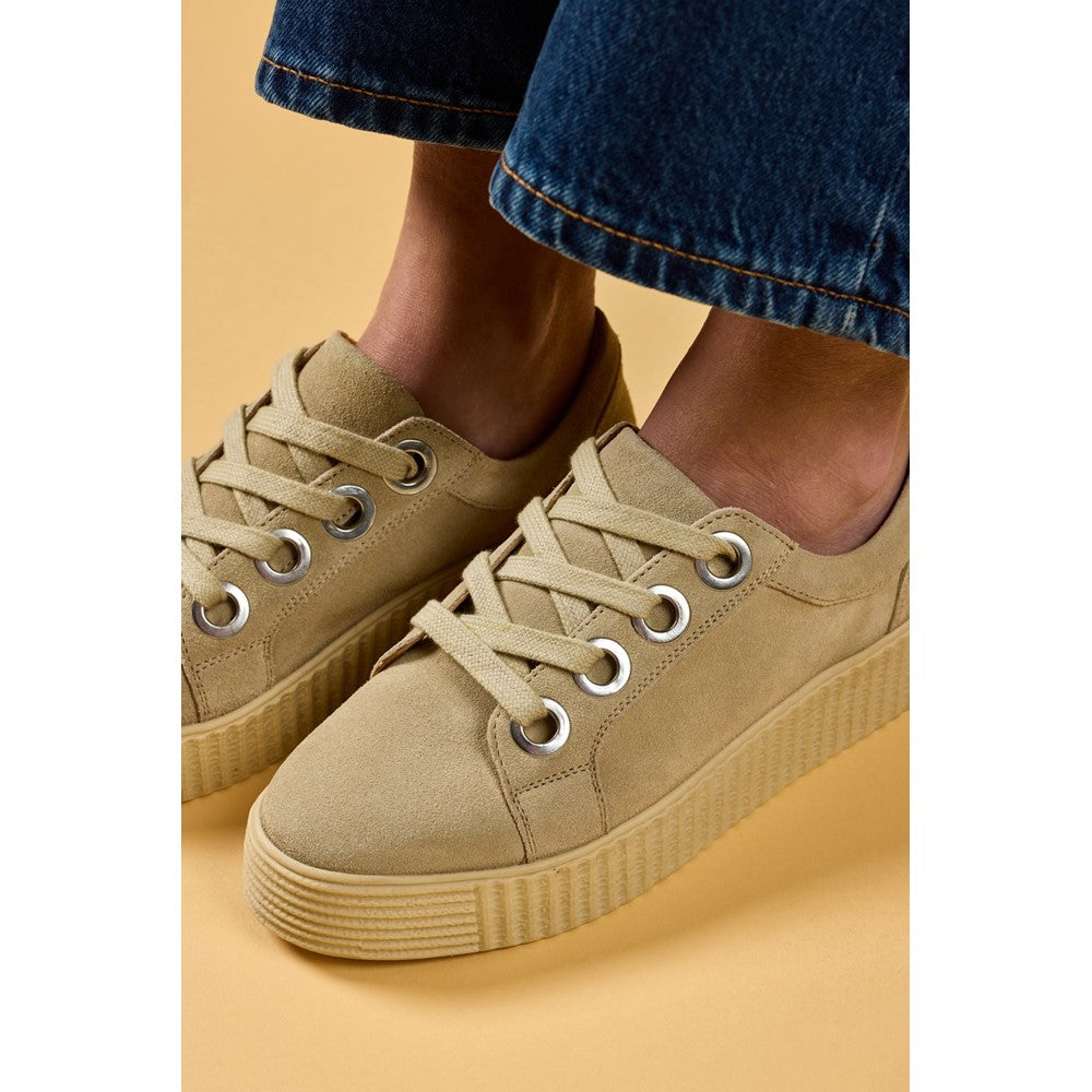 Shoe Ladies Summer Taupe Hush Puppies Tamsin Suede Trainer