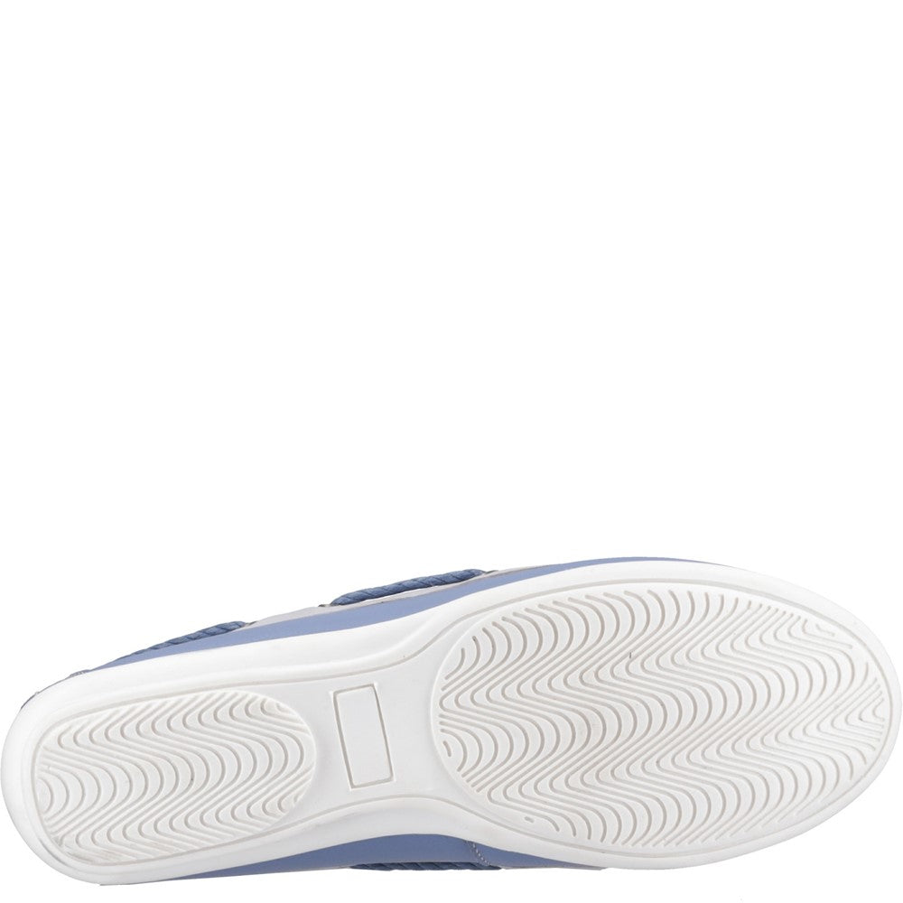 Slip On Ladies Shoes Blue Hush Puppies Irene Boat Shoe