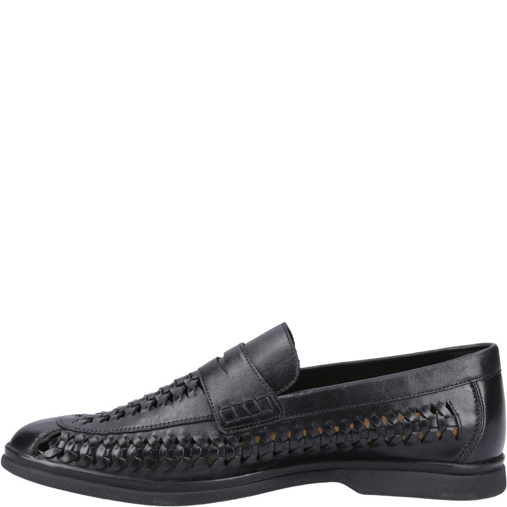Mens Formal Slip On Shoes Black Hush Puppies Bowie Loafer