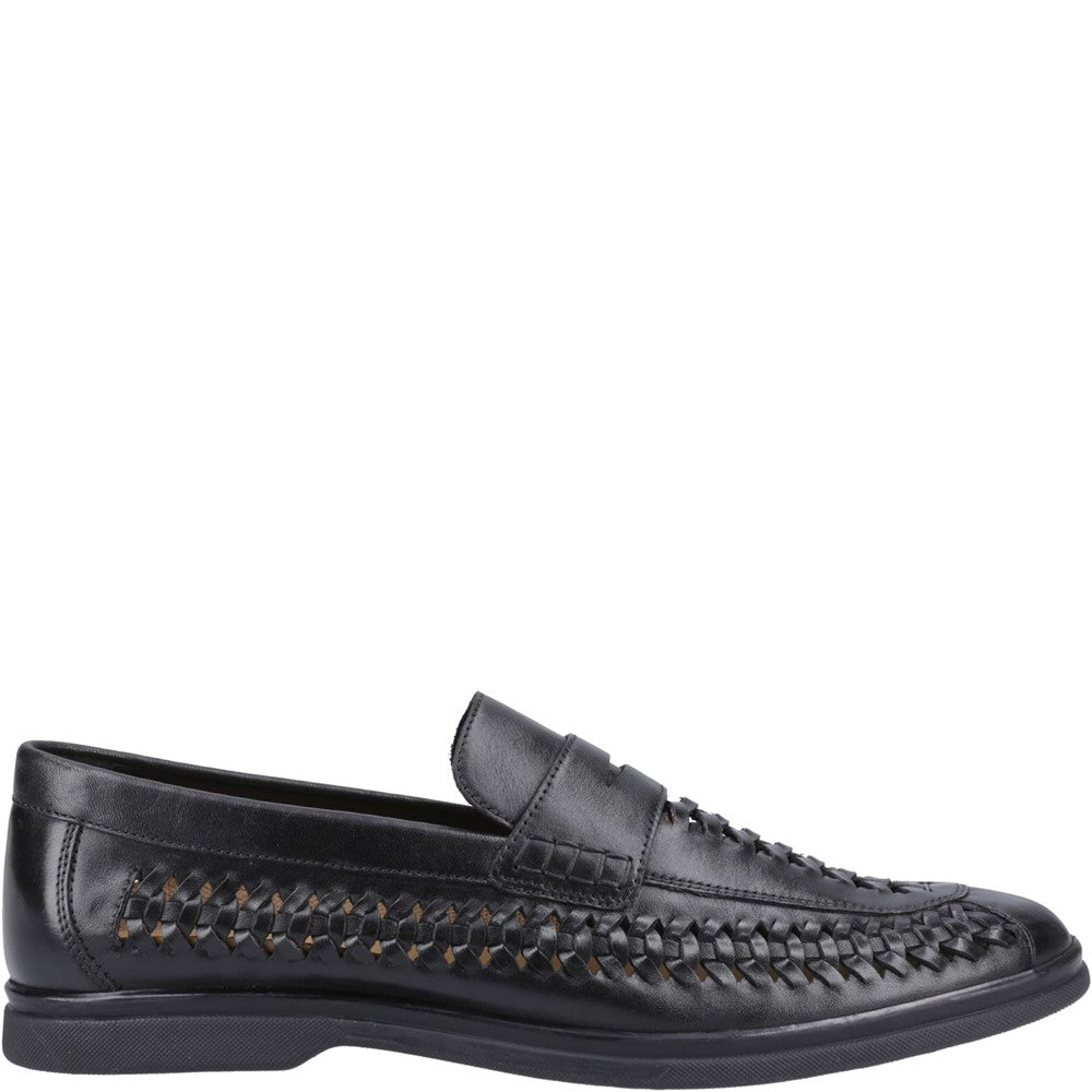 Mens Formal Slip On Shoes Black Hush Puppies Bowie Loafer