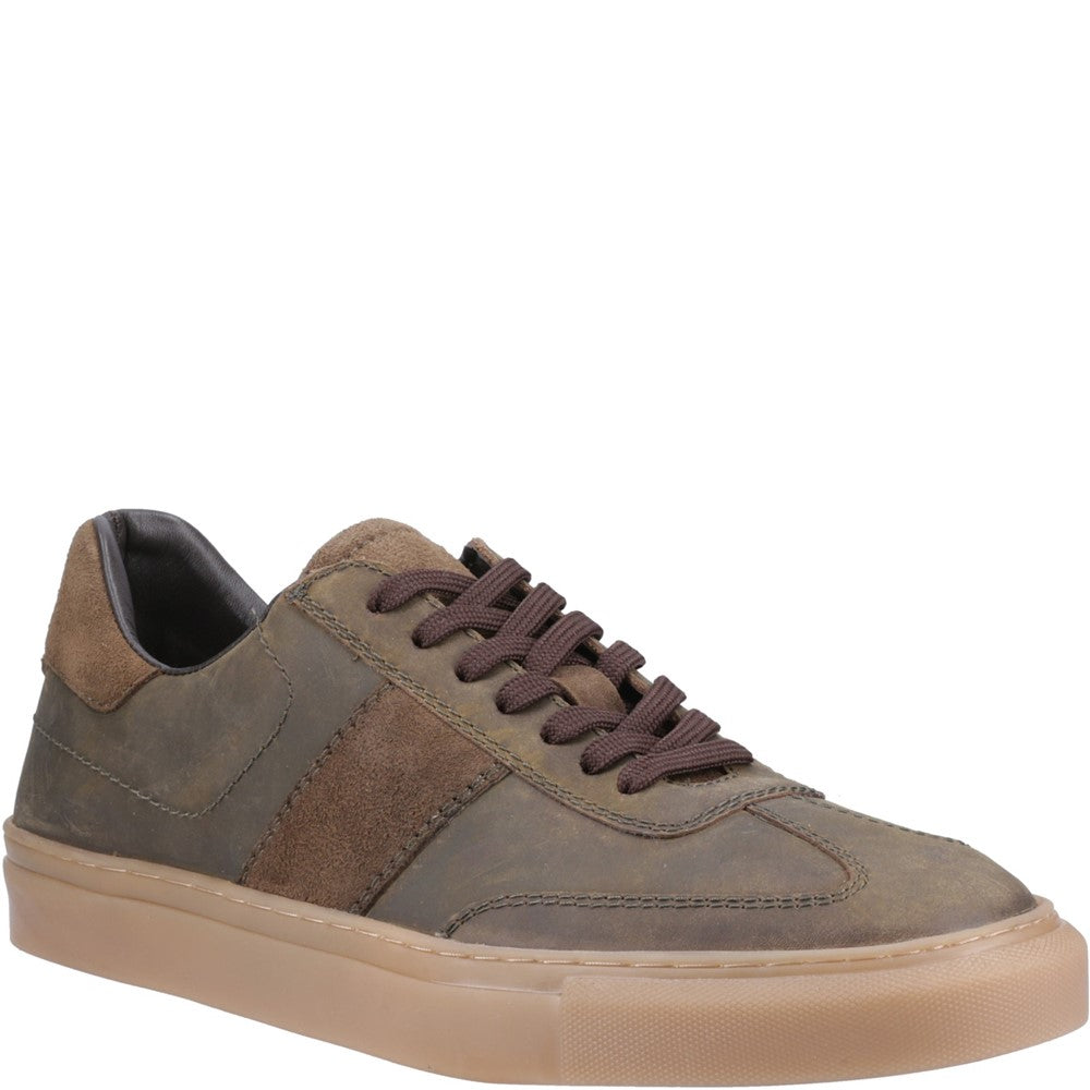 Mens Sports Khaki Hush Puppies Riley Trainer