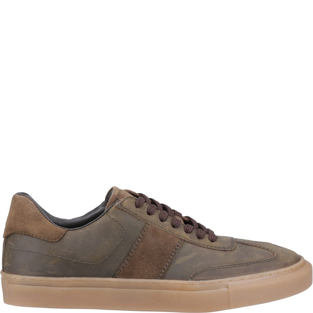 Mens Sports Khaki Hush Puppies Riley Trainer