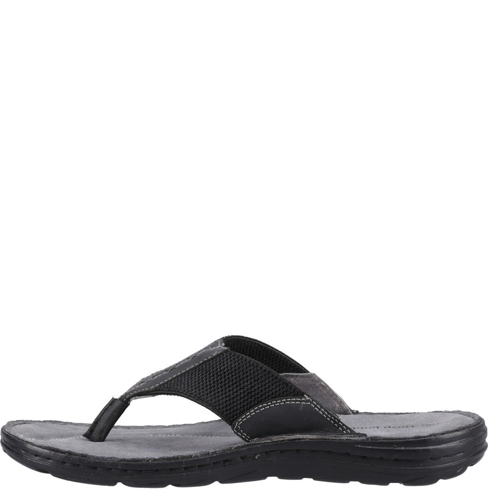 Sandal Mens Summer Black Hush Puppies Alan Toepost Sandal