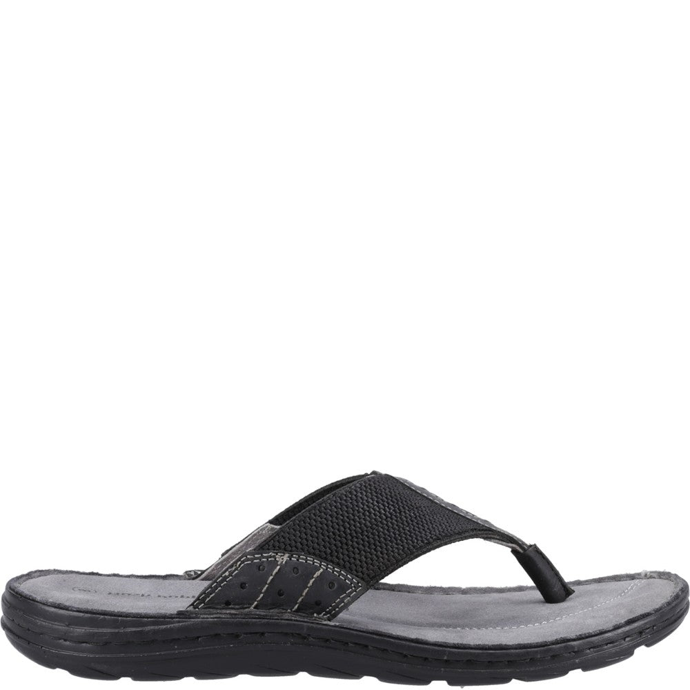Sandal Mens Summer Black Hush Puppies Alan Toepost Sandal