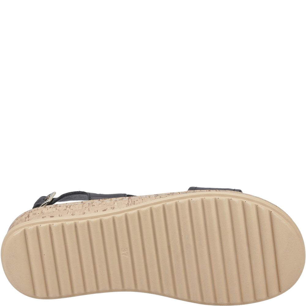 Sandal Ladies Summer Black Hush Puppies Ebony Wide Fit Sandal