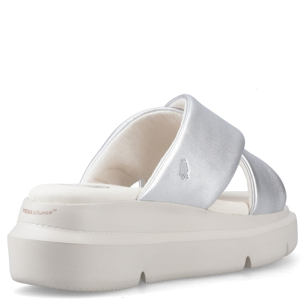 Sandal Ladies Summer Silver Hush Puppies Uplift Crossover Slide
