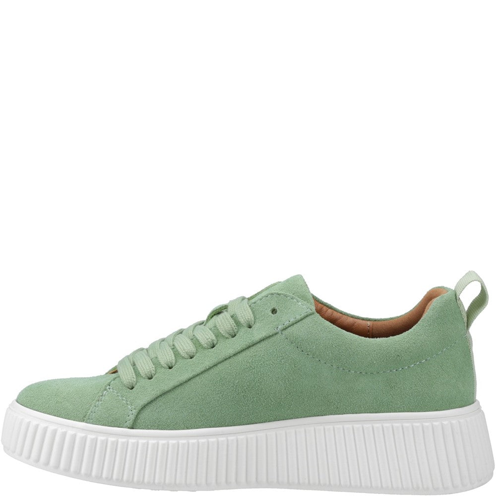 Ladies Sports Green Hush Puppies Harlow Suede Sneaker