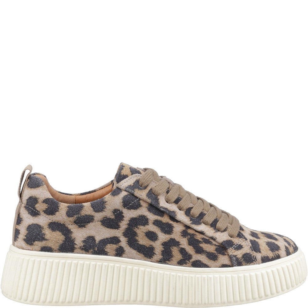 Ladies Sports Leopard Hush Puppies Harlow Suede Sneaker
