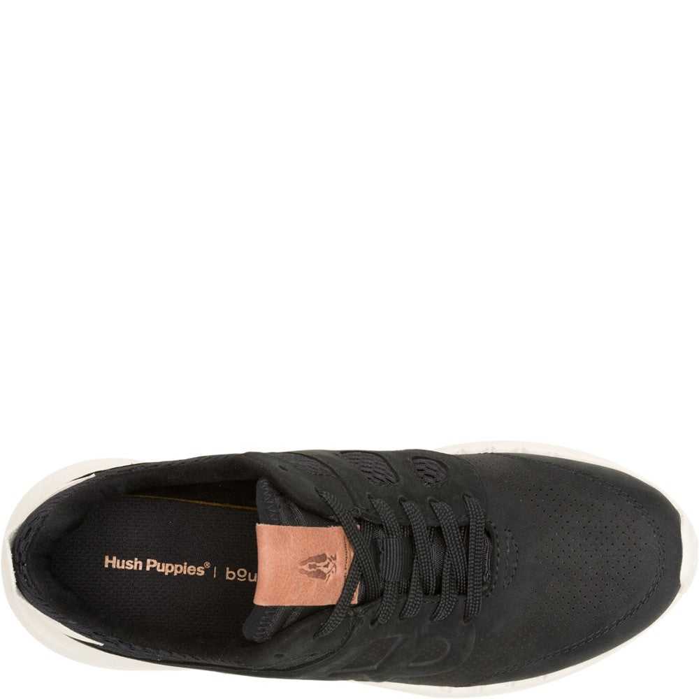 Ladies Sports Black/White Hush Puppies Seventy8 Runner