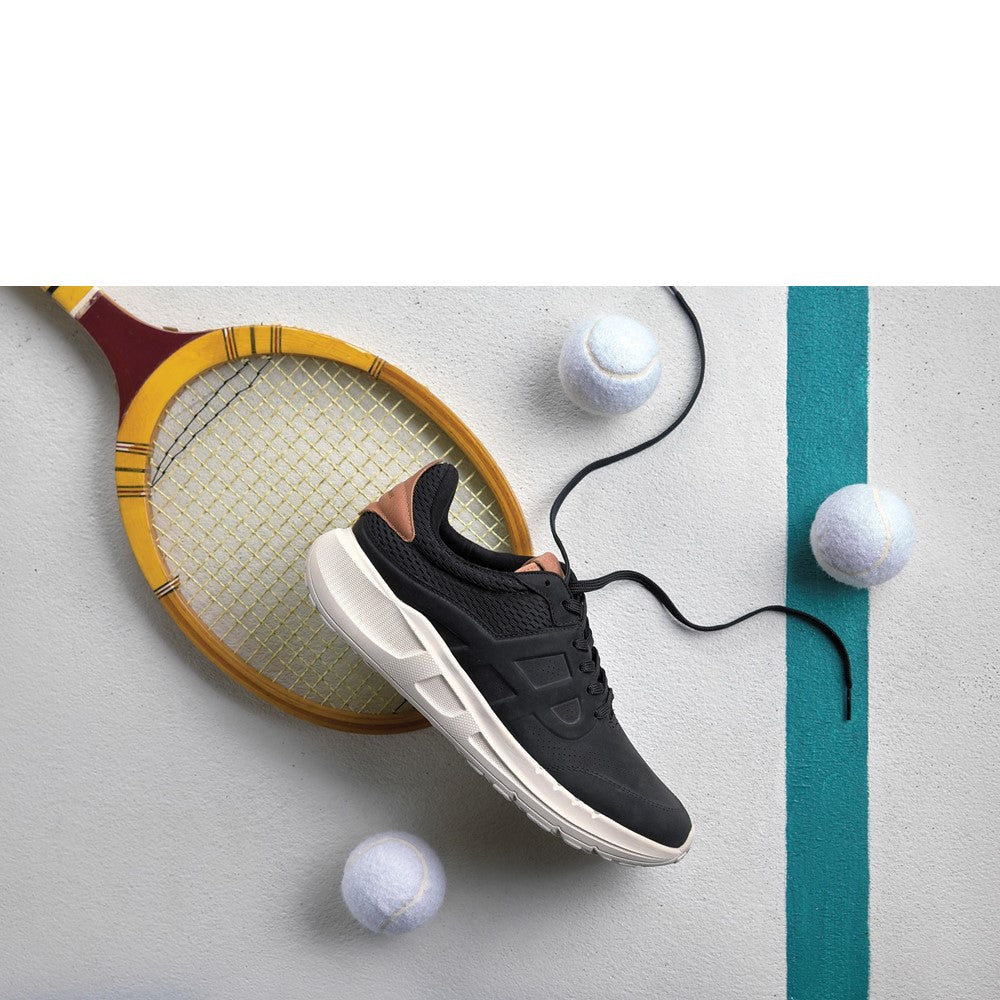 Ladies Sports Black/White Hush Puppies Seventy8 Runner