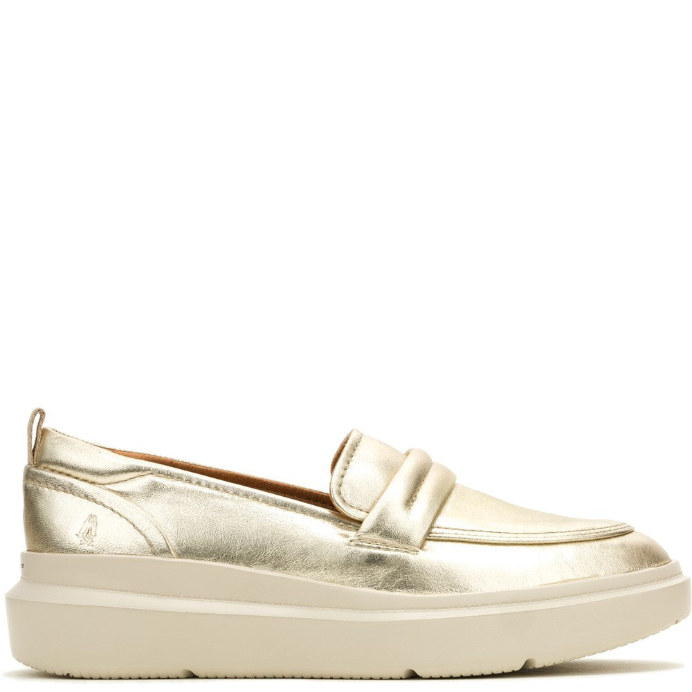 Slip On Ladies Shoes Champagne Hush Puppies Joy Penny Loafer