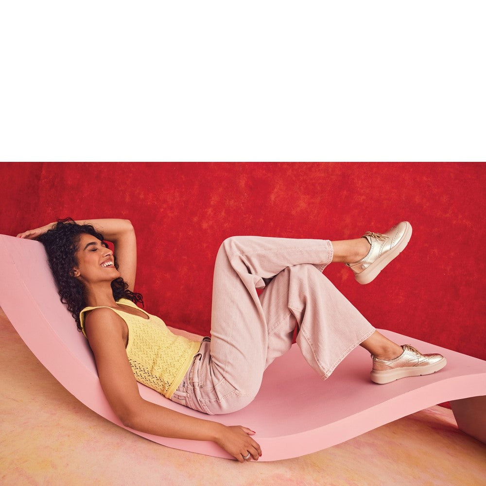 Slip On Ladies Shoes Champagne Hush Puppies Joy Penny Loafer