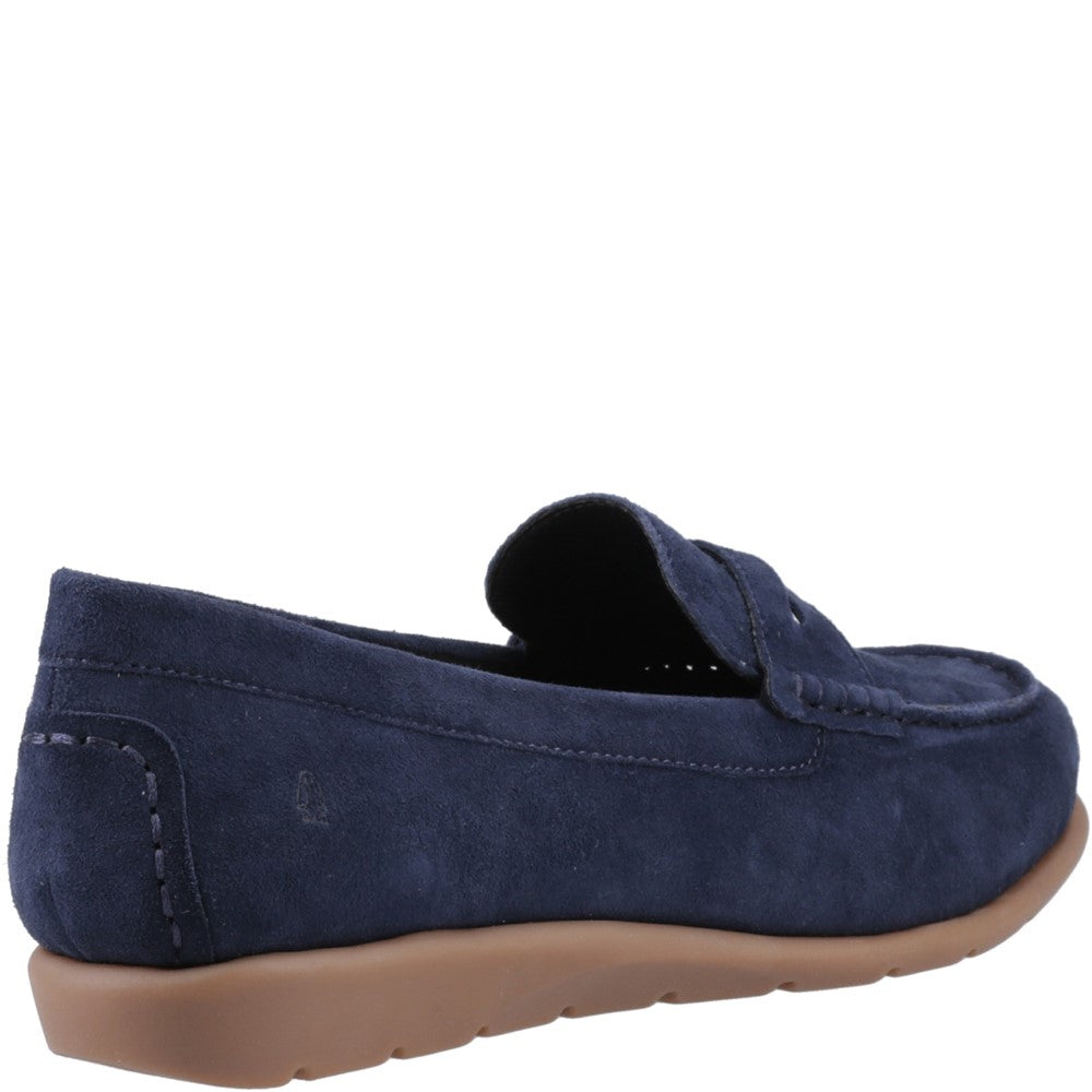 Slip On Ladies Shoes Navy Hush Puppies Shelby Suede Loafer