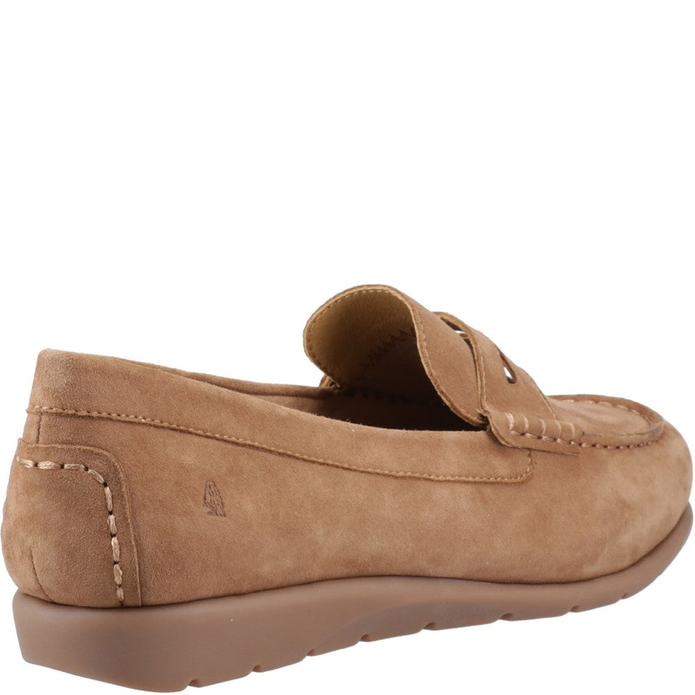 Slip On Ladies Shoes Tan Hush Puppies Shelby Suede Loafer