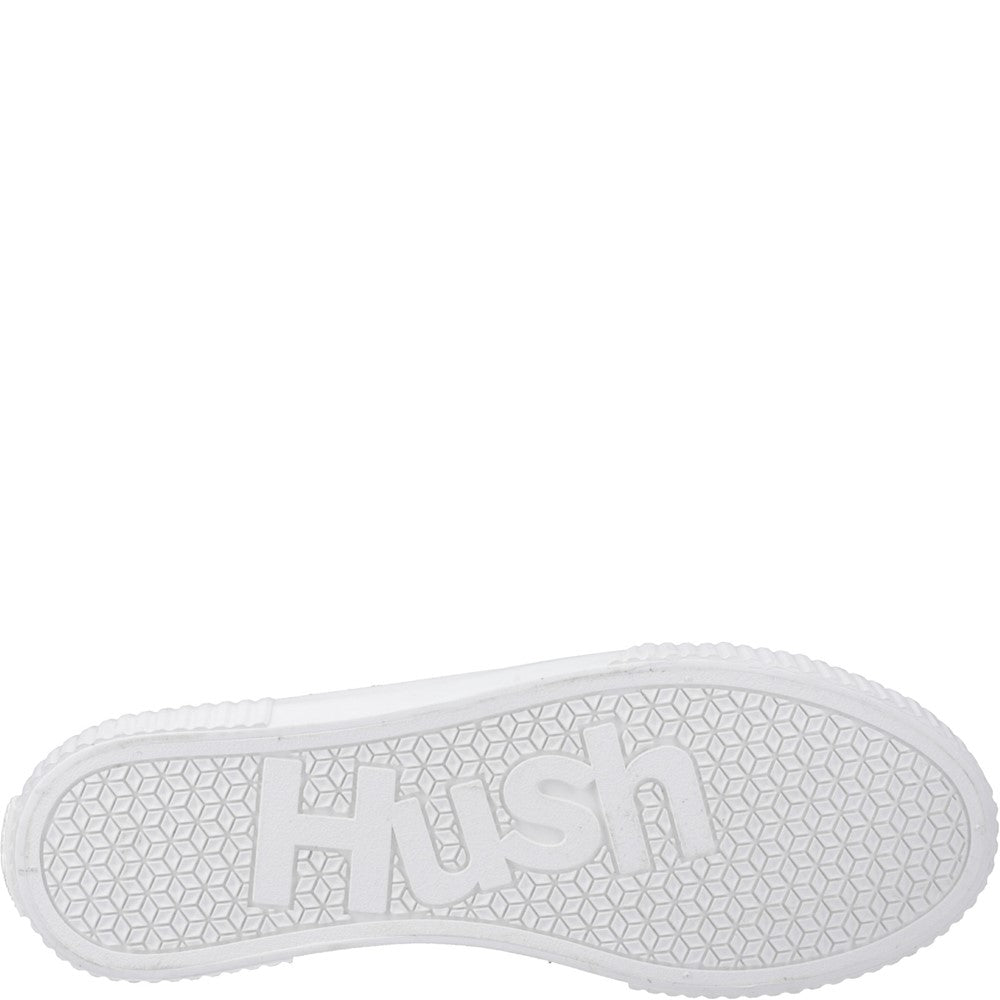 Ladies Sports White Hush Puppies Freya Canvas Trainer